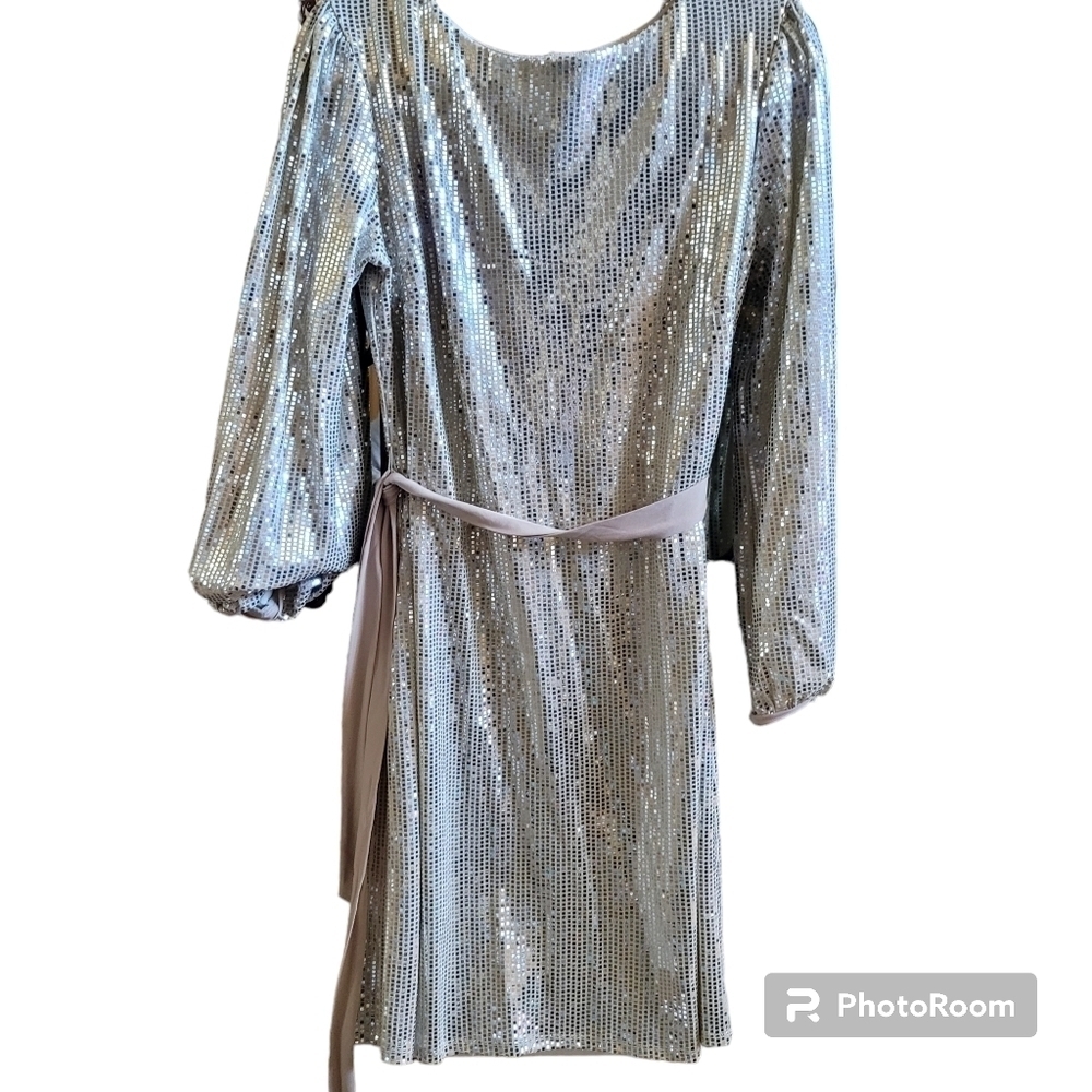 Size 14 Gold Shimmer Rhinestones Cocktail Wedding Party Dress